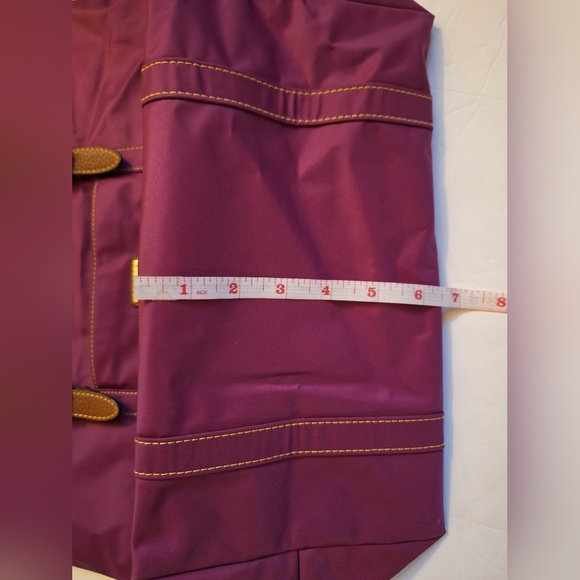 Ralph Lauren Purple Magenta Nylon Tote Shoulder Bag With Brown Straps - Picture 6 of 10